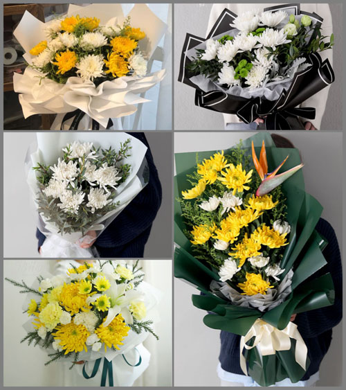 山东莱芜莱城区苗山镇北柳子村白事花束代送